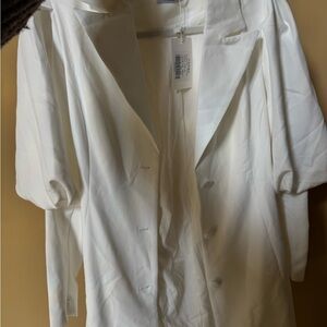 Elegant White Women's Coat Dress